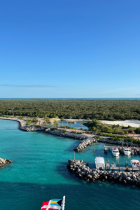 Disney Cruise Line - Disney Wish - Castaway Cay Disney's Private Island. Disney's Port at Castaway Cay. View from our Verandah 