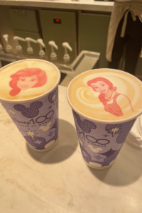 Disney Cruise Line Latte Art - Disney Wish with Ariel and Belle. 